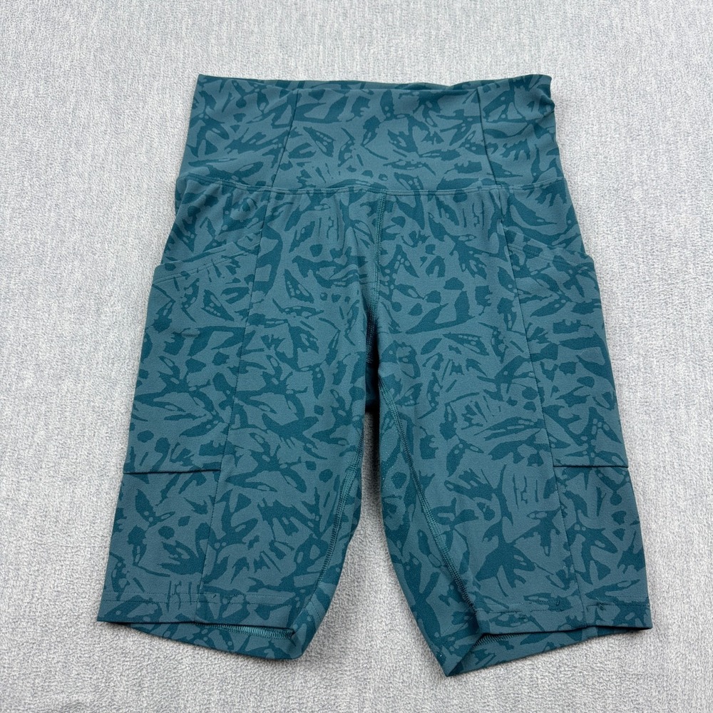 REI Co-Op Shorts Womens Small Blue Abstract 9" Camo Hiking Stretch Outdoor Trail
